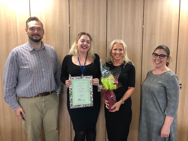 July 2019 Temporary Worker Award  Winner – Bethany O’Keeffe